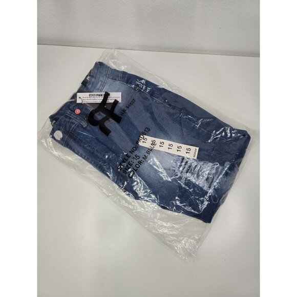 REDFOX Jeans High‎ Waisted Distressed Baddie Skinny Jeans Size 15 - Picture 6 of 8